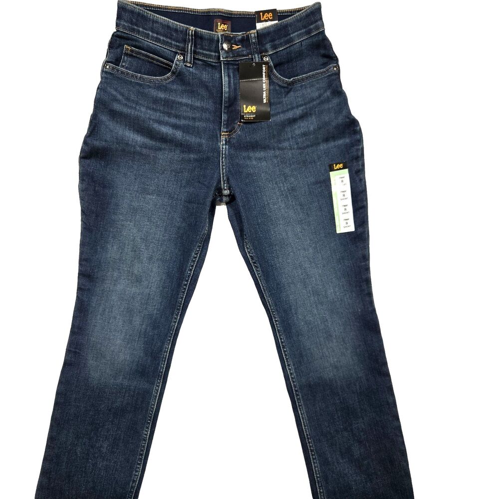 Women's Regular 8 Lee Ultra Lux Comfort Mid Rise Blue Jean Jeans